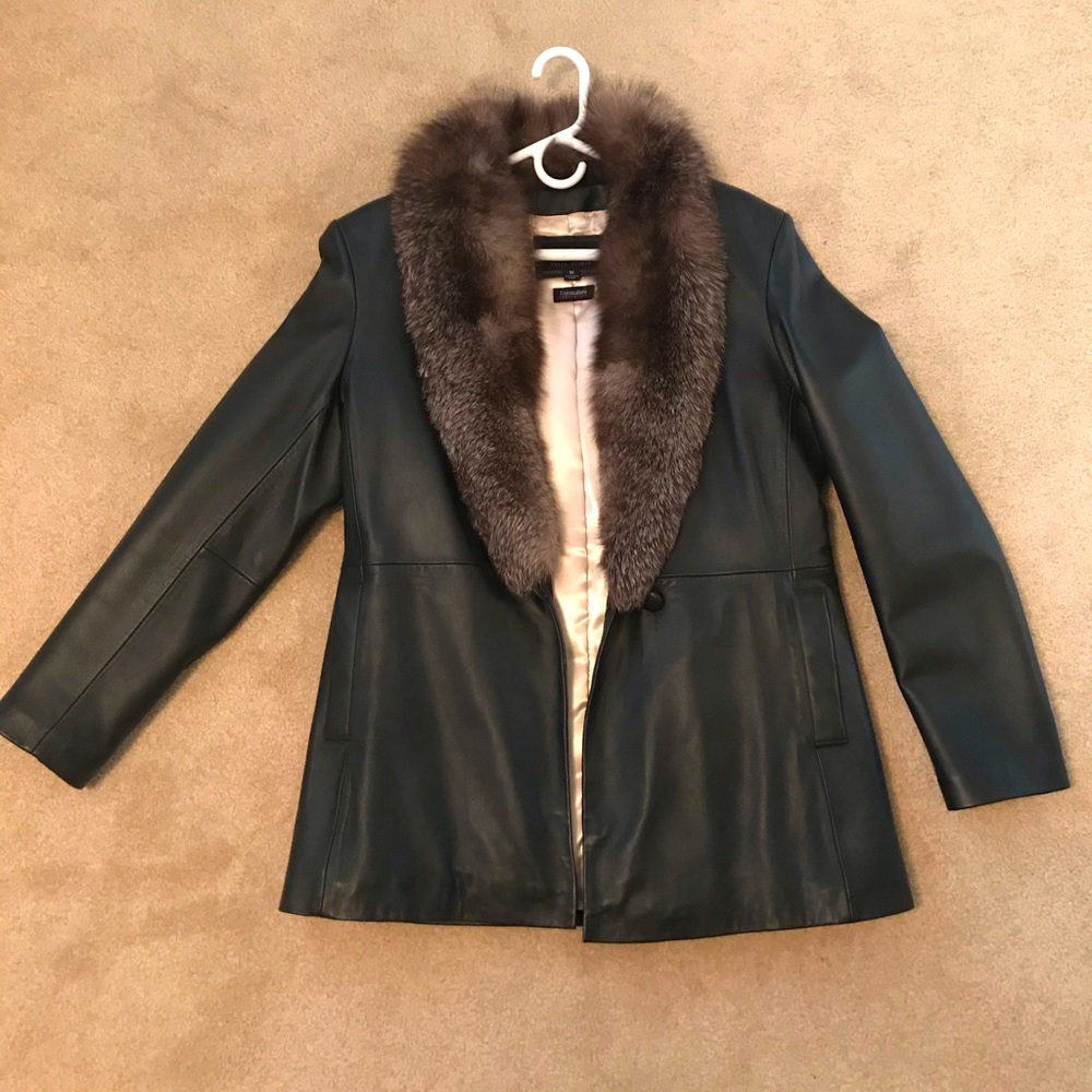 Wilsons Fur Trim Leather Jacket